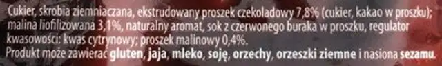 Choco owocowy kubek ingredients label