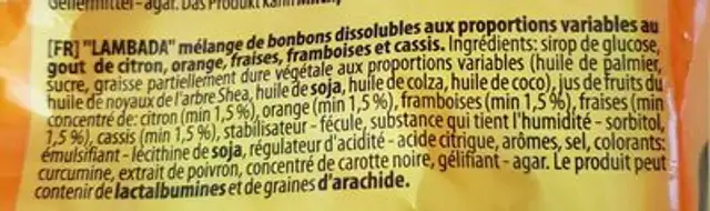 lambada ingredients label