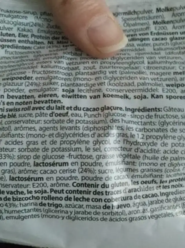 Rock and roll milk ingredients label