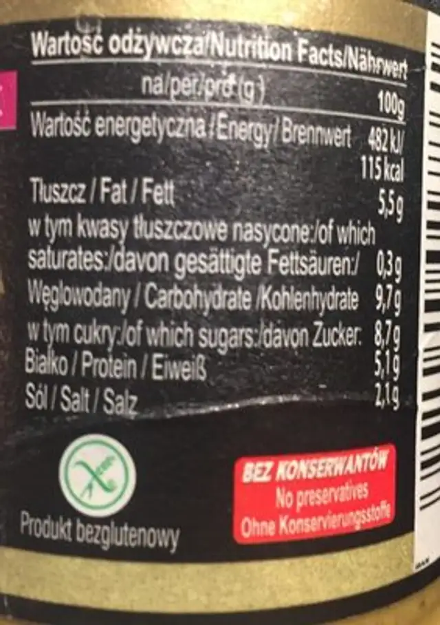 Firma Roleski Delikatesowa Sarepska Mustard 240 G ingredients label