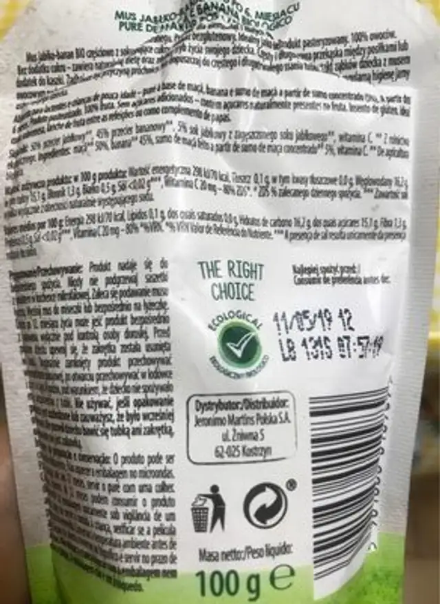100% FRUITS ingredients label