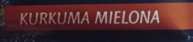 Kurkuma ingredients label
