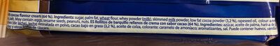 waffer roll with cocoa cream ingredients label
