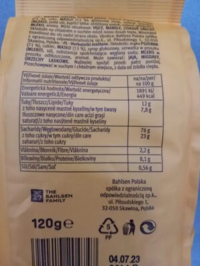 Minis classic nutrition facts table