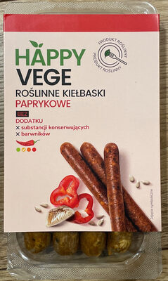 Roślinne kiełbaski paprykowe front packaging