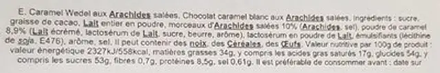 E.wedel karamel love ingredients label