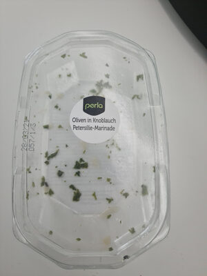 Oliven in Knoblauch Petersilie Marinade
