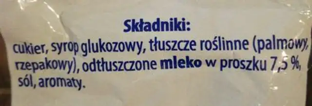 Krówka o Smaku Waniliowym Lubi? :) ingredients label