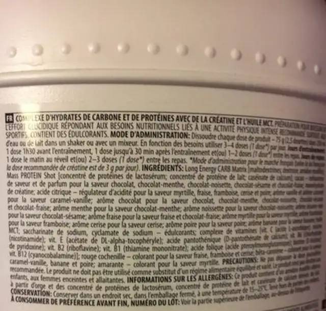 Magnum8000 ingredients label