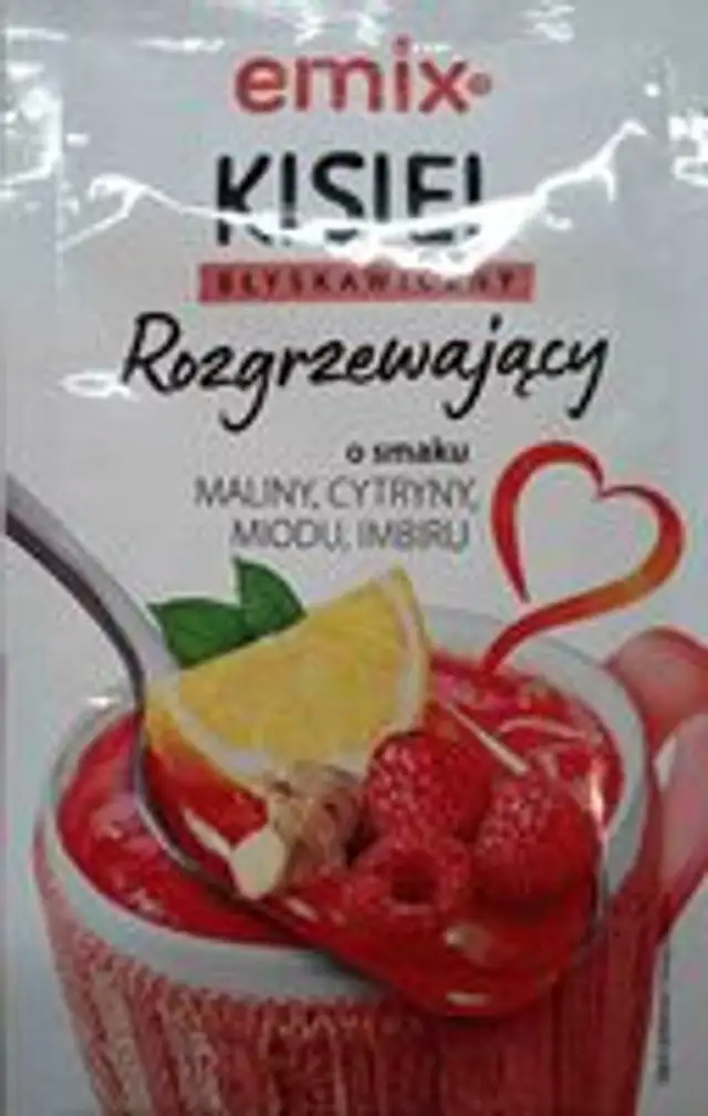 Kisiel o smaku maliny, cytryny, miodu, imbiru