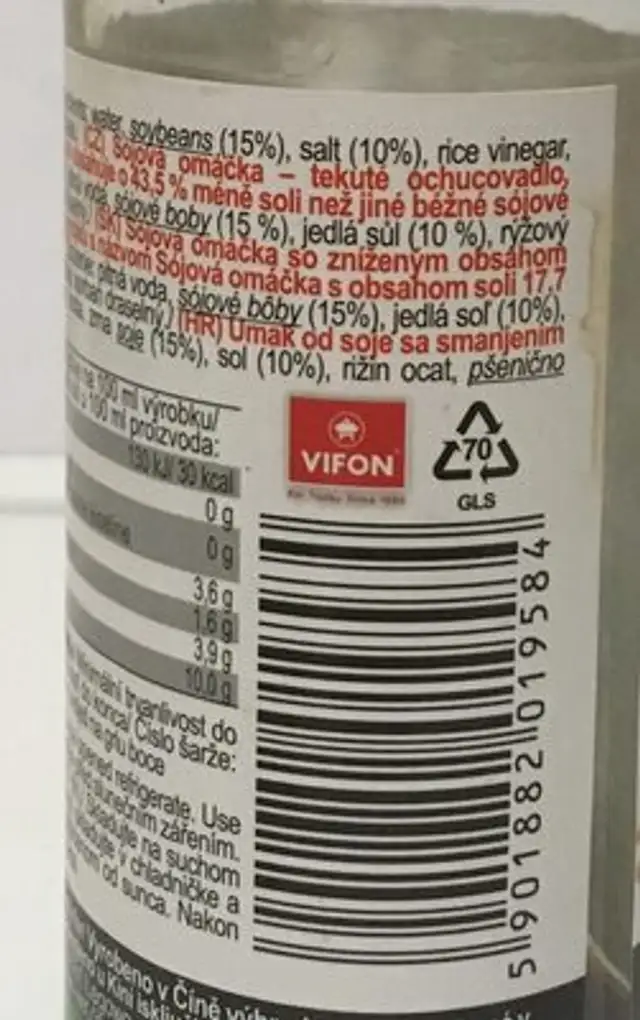 Reduced salt soy sauce nutrition facts table