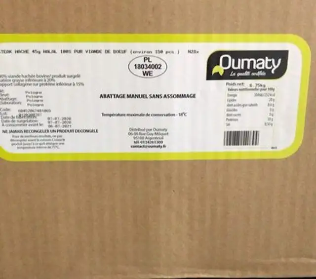 Steak hache 45g halal