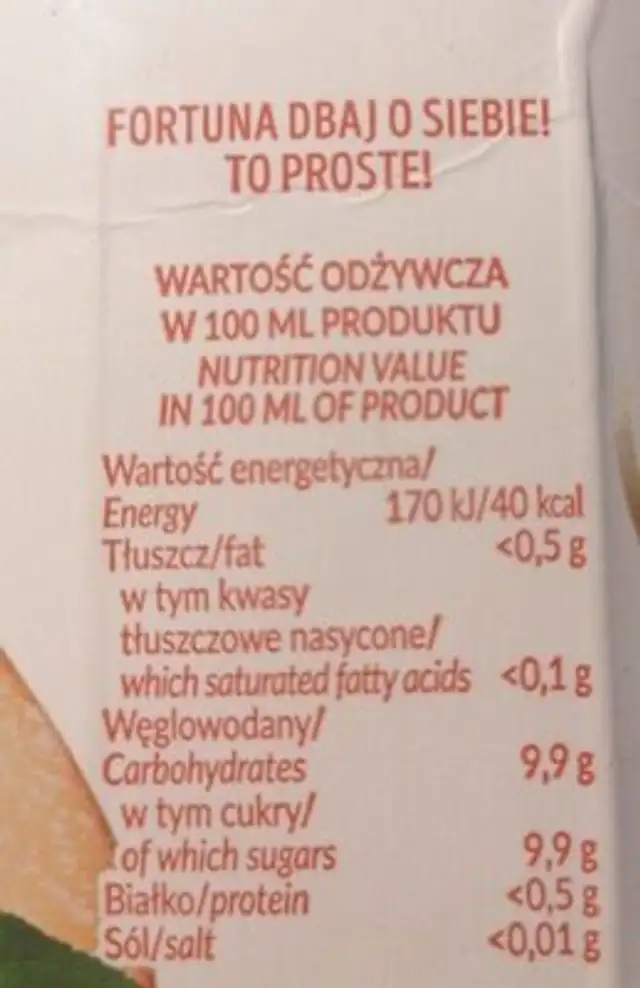 Jablko zurawina wsnia nutrition facts table