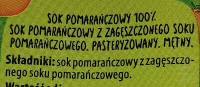 Sok pomidorowy ingredients label