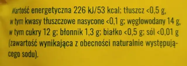 MORELOWO nutrition facts table