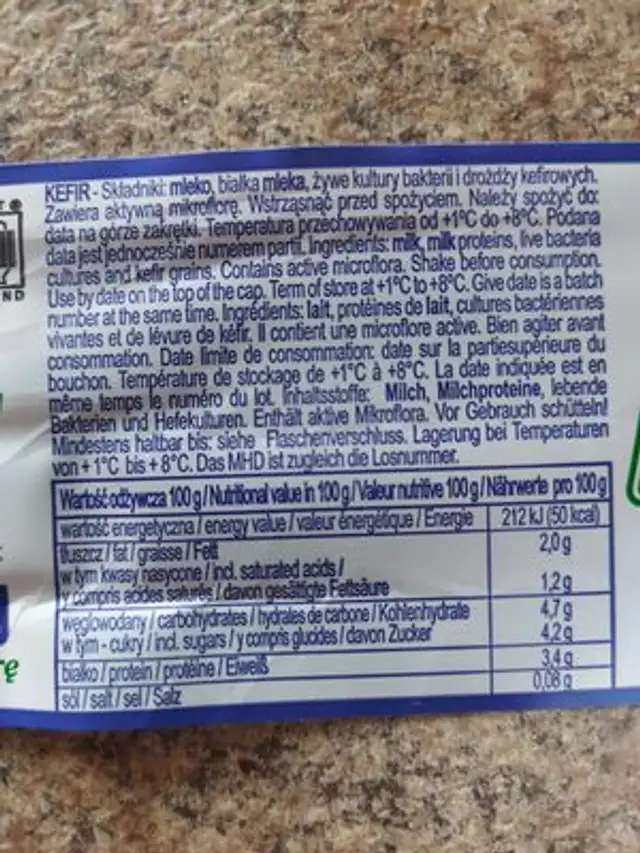 kefir ingredients label
