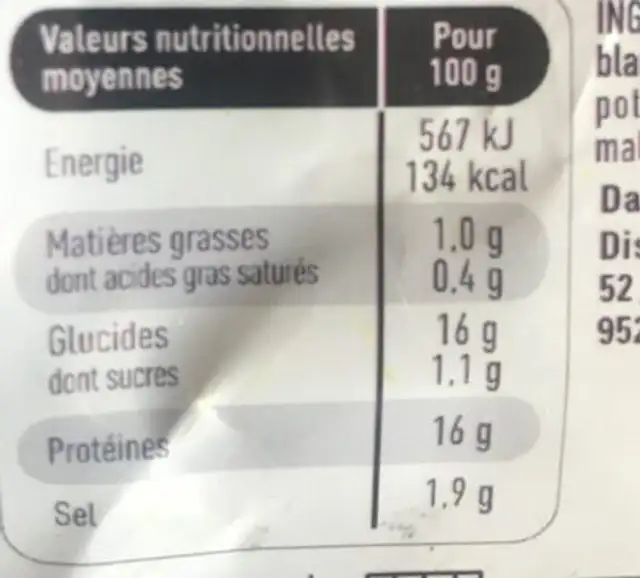 18 burger de poulet crispy nutrition facts table