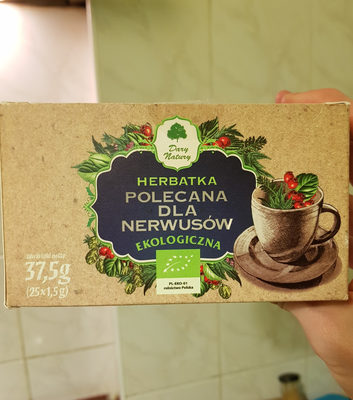 Herbata polecana dla nerwusów front packaging