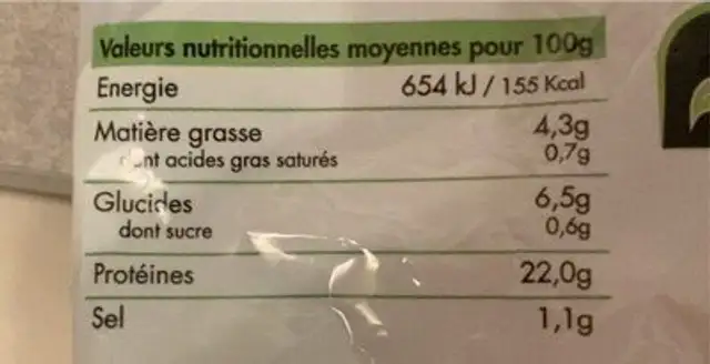 Pop nuggets nutrition facts table