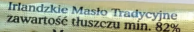Irlandzkie masło ingredients label