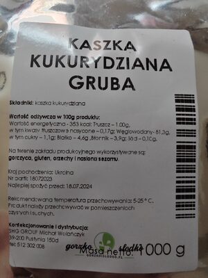 Kaszka kukurydziana gruba