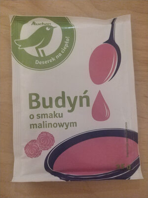 Budyń o smaku malinowym front packaging