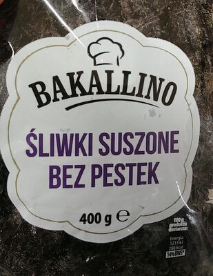 Śliwki suszone bez pestek front packaging