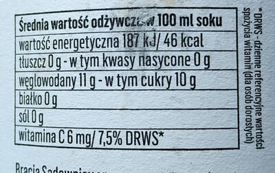 Tłoczone Jabłko słodkie odmiany nutrition facts table