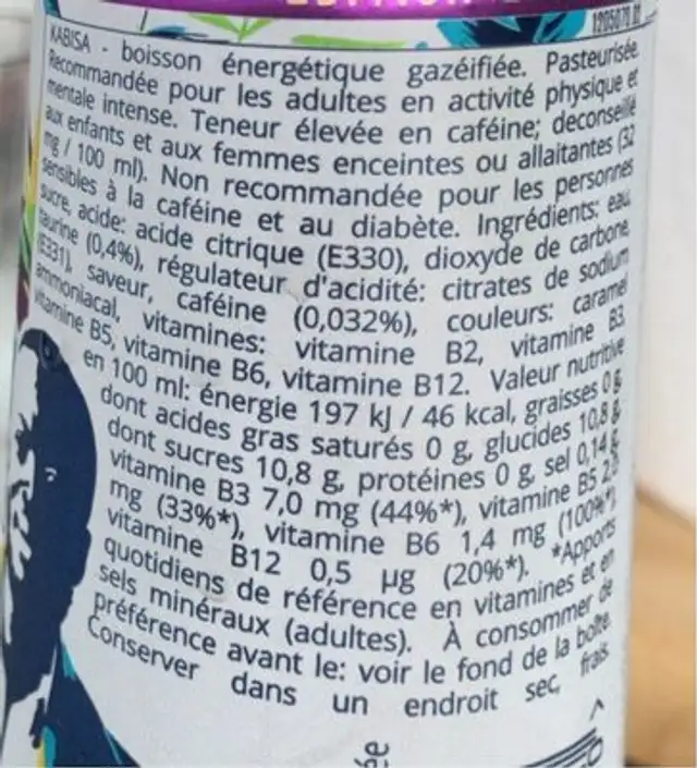 Kabissa nutrition facts table