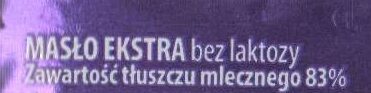Masło ekstra z Łukowa ingredients label
