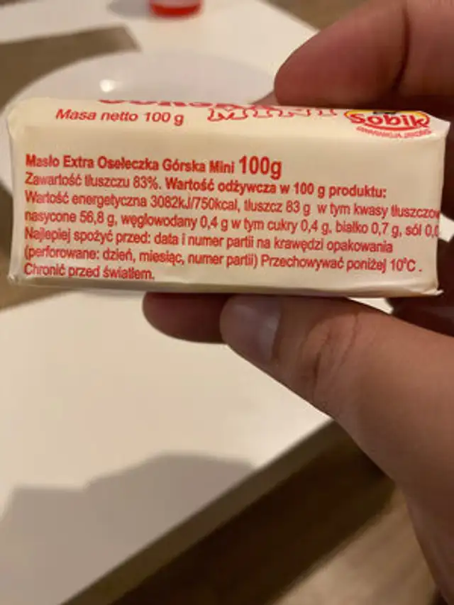Osełeczka Górska Mini ingredients label