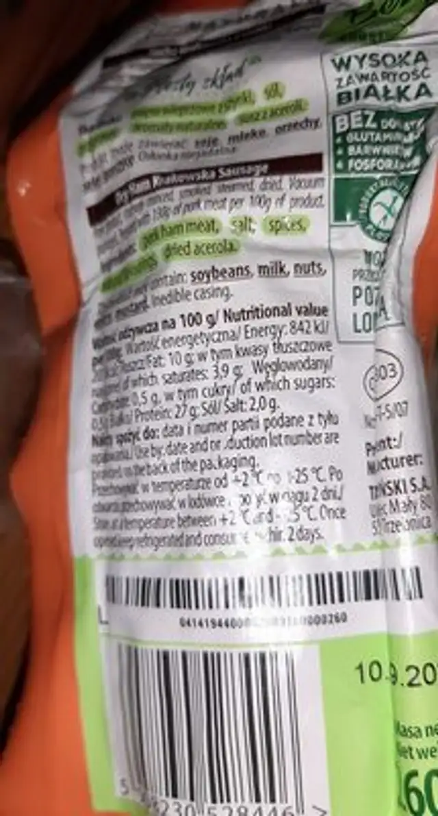 Unknown ingredients label