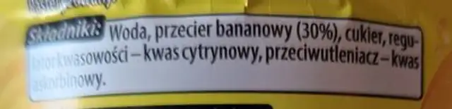 Nektar banan ingredients label
