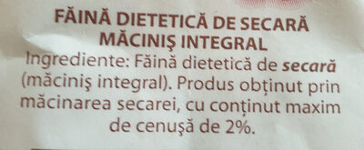 Făină dietetică secară măciniş integral ingredients label