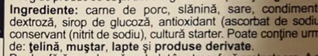 Reinert Salam de Sibiu ingredients label