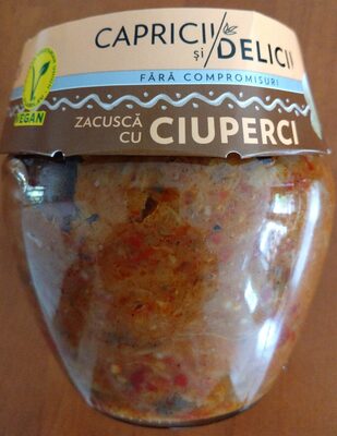 Zacusca with mushrooms front packaging