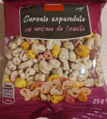 Cereale expandate cu aromă de fructe front packaging