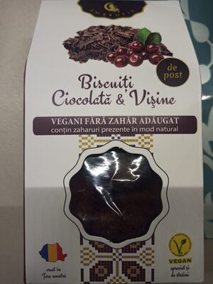 Biscuits with chocolate and sour cherry