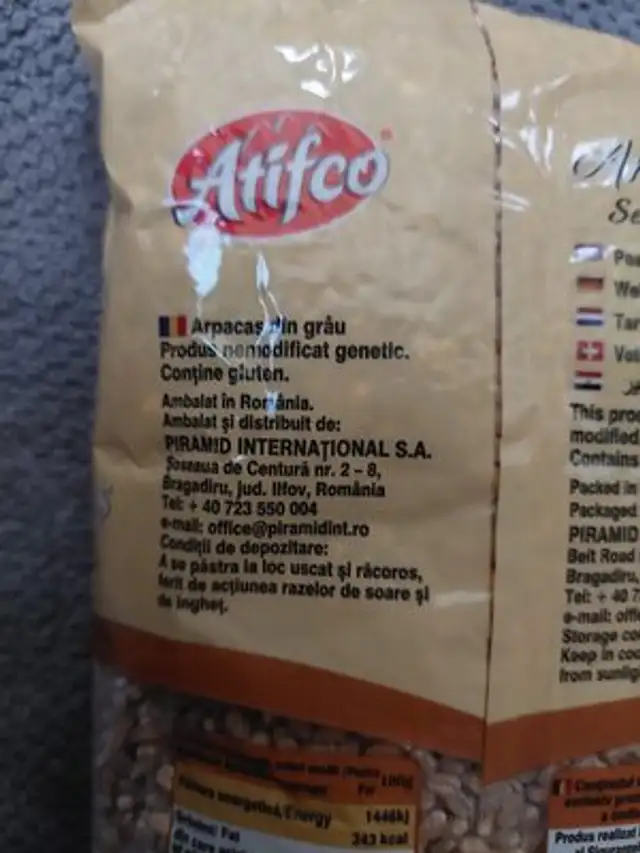 Pearl Barley ingredients label