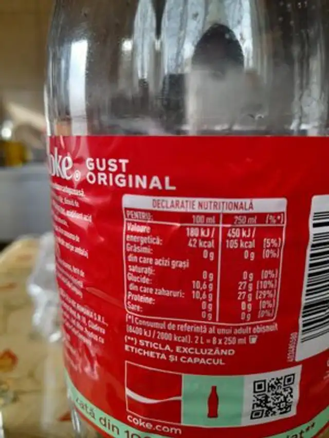 Coca Cola 2L nutrition facts table