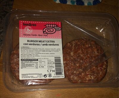 Burger Meat Extra con verduras