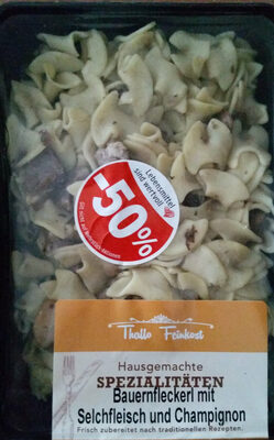 Bauernfleckerl mit Selchfleisch und Champignon front packaging