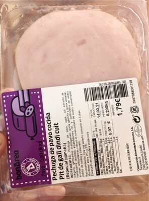 Pechuga de pavo cocida