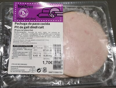 Pechuga de pavo cocida