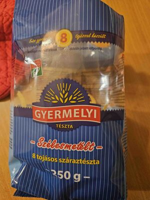 Szélesmetélt 8 tojásos száraztészta 250g front packaging