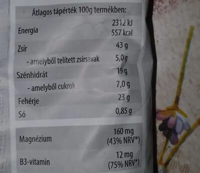 Kikiriki Sa Karamelom nutrition facts table