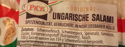 ungarische Salami ingredients label