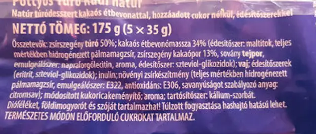 Turo rudi ingredients label