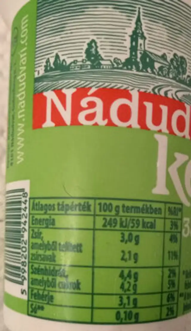 Nádudvari Kefír élőflórás nutrition facts table