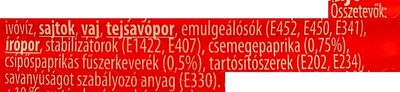 Csípős paprikás ingredients label